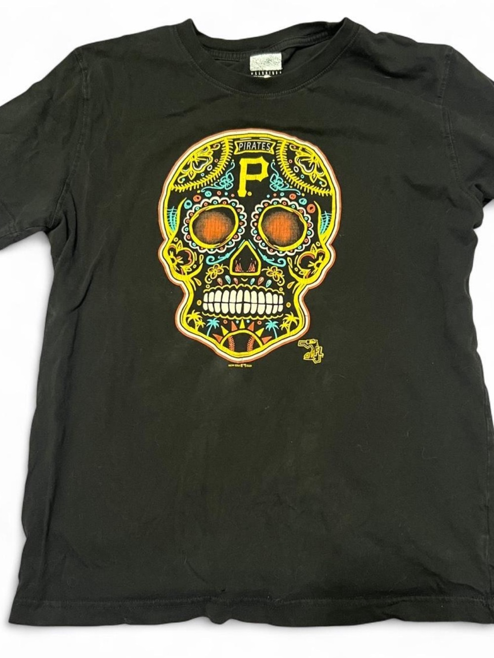 Pittsburgh Pirates Black Spring Training Sugar Skull Florida Palms T-Shirt 2020